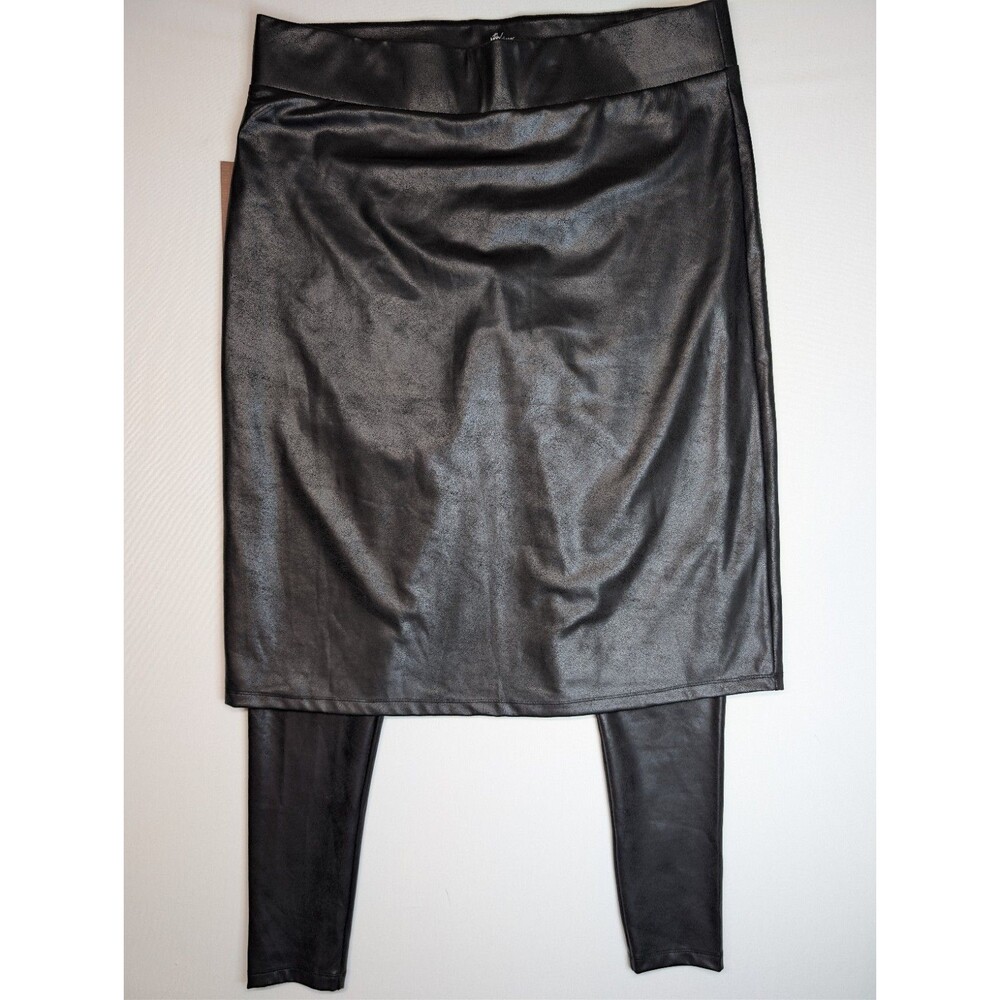 NWT MOD Lifewear Faux Leather Lifestyle Skirt with Leggings Sz XL Tall